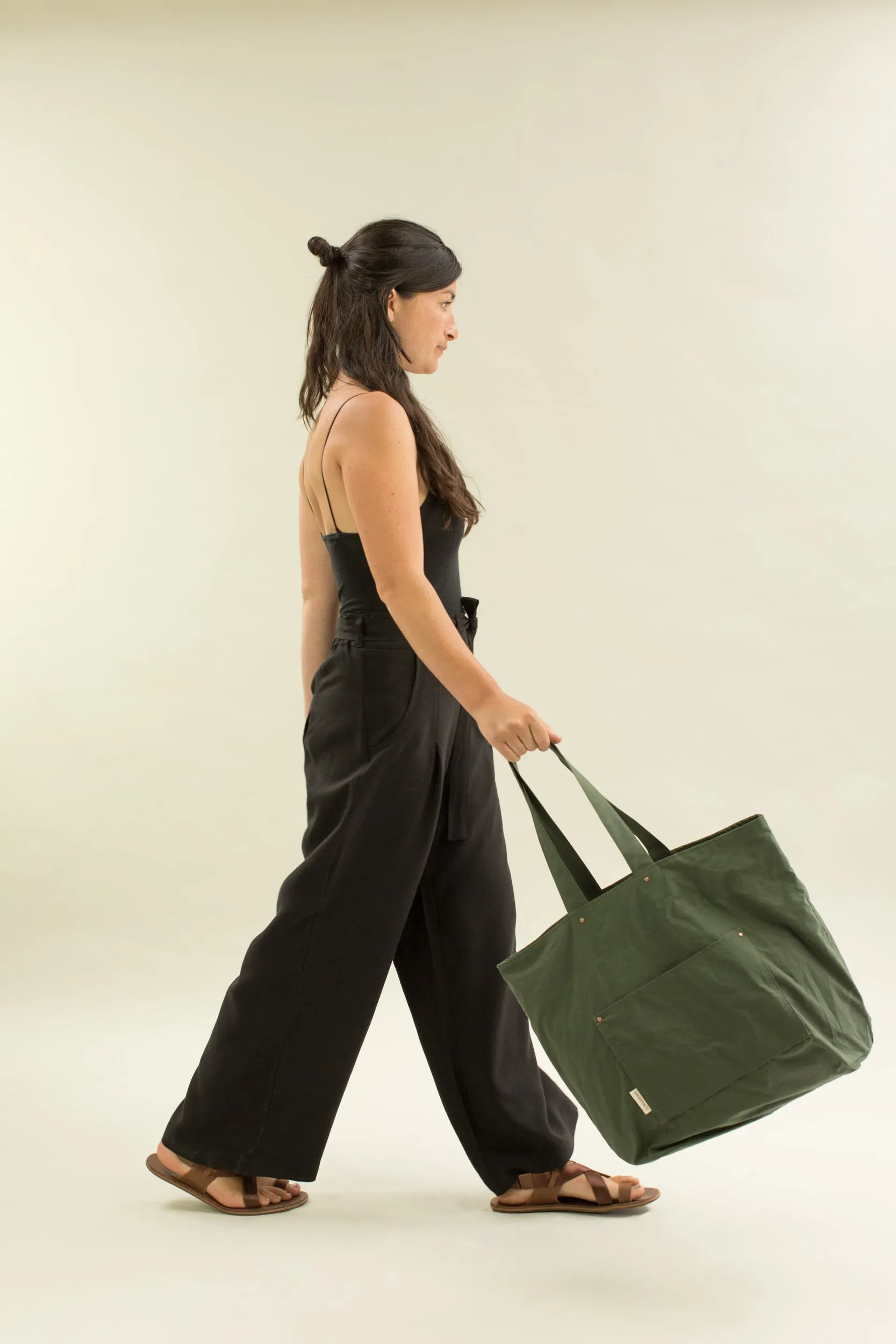 Tote bag in Waxed Organic cotton (ready to ship)