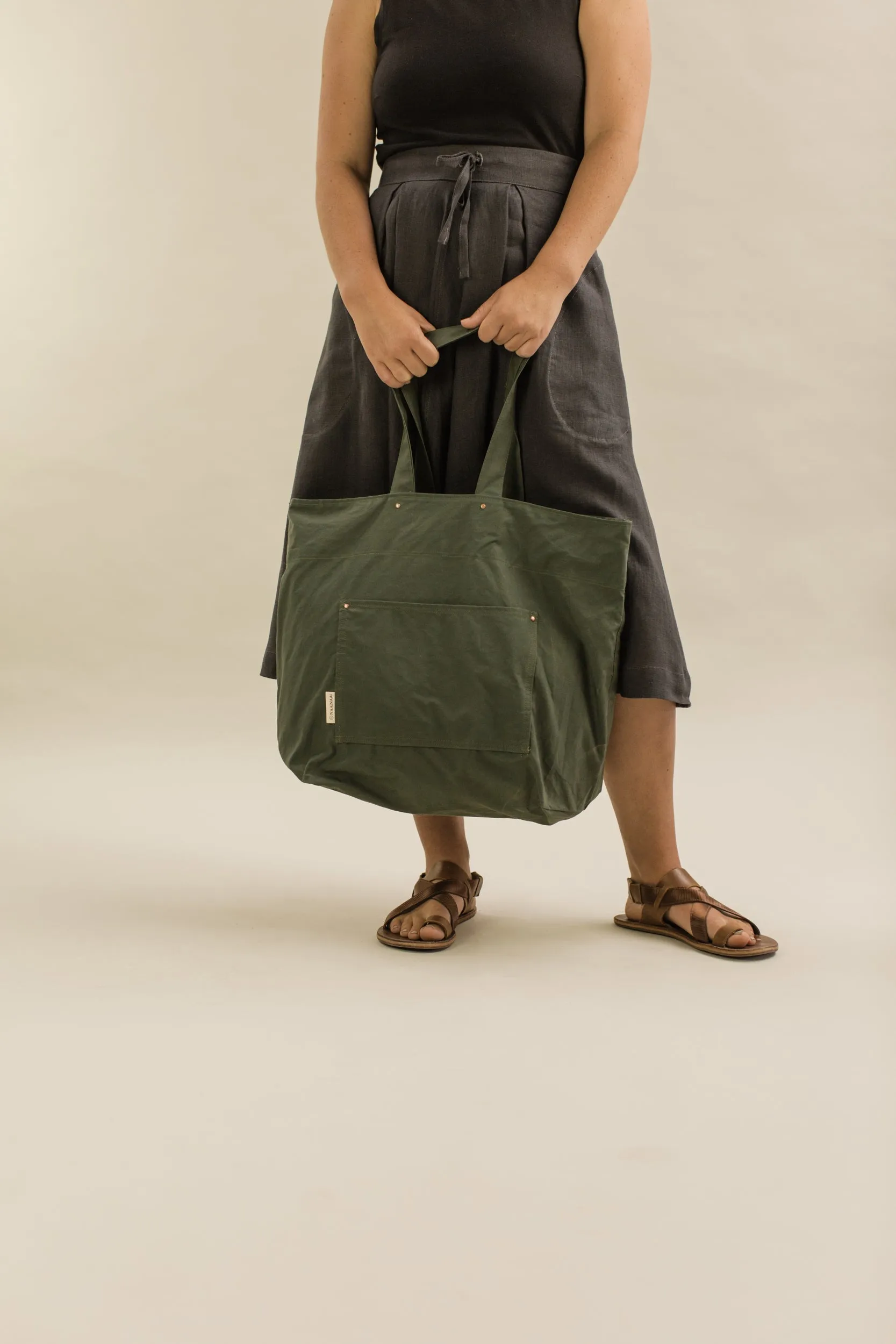 Tote bag in Waxed Organic cotton (ready to ship)