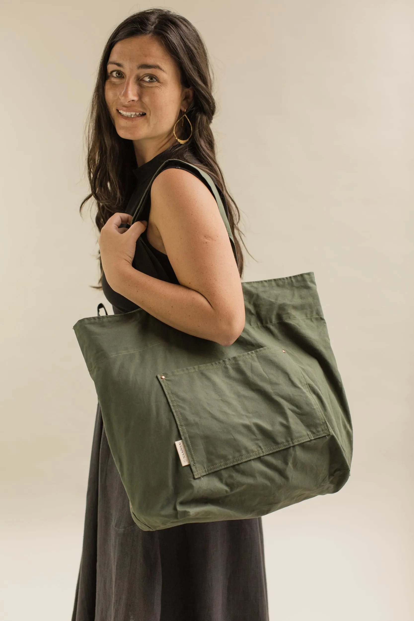 Tote bag in Waxed Organic cotton (ready to ship)
