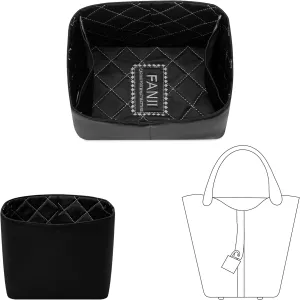Tote Bag Organizer Insert for HERMES Picotin22 handbag, Custom Fit Inside Premium Matte Black Lightweight WaterResistant Purse Insert
