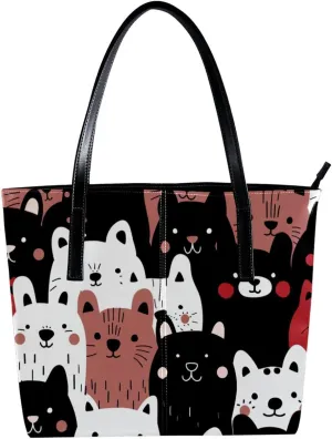 Tote Bags, Large Tote Bag, Women's Tote Handbags, Sheep Cat Dog Cartoon Animal, Tote Bag for Work