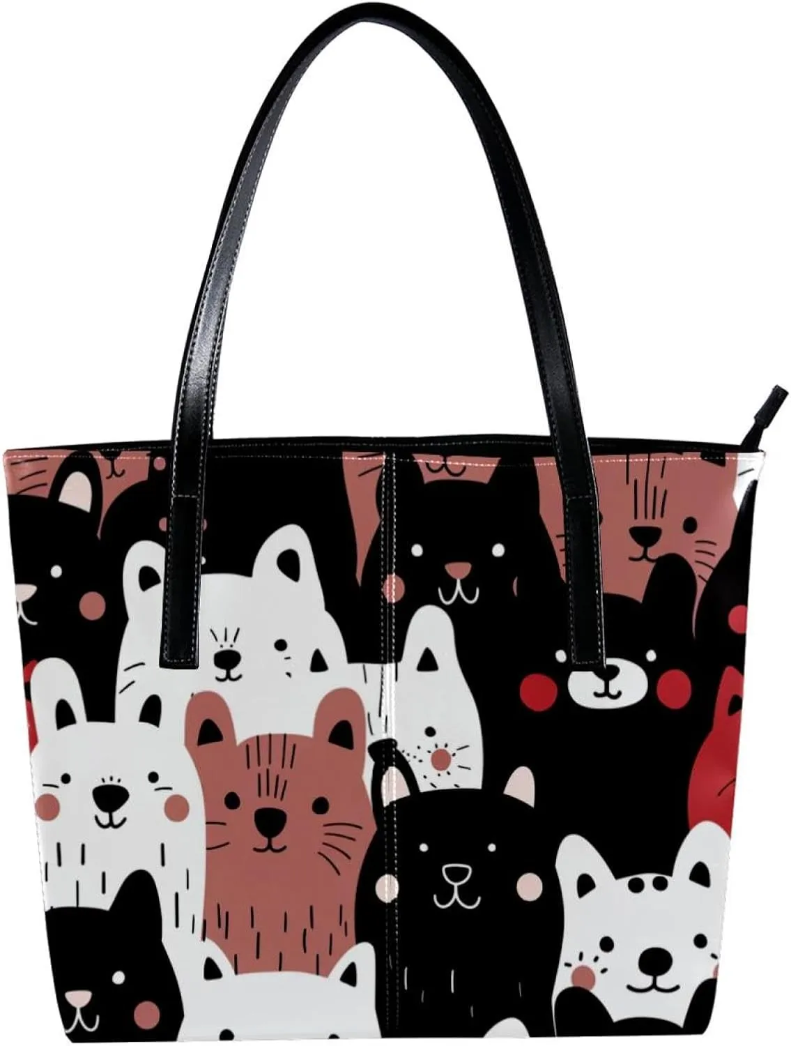 Tote Bags, Large Tote Bag, Women's Tote Handbags, Sheep Cat Dog Cartoon Animal, Tote Bag for Work