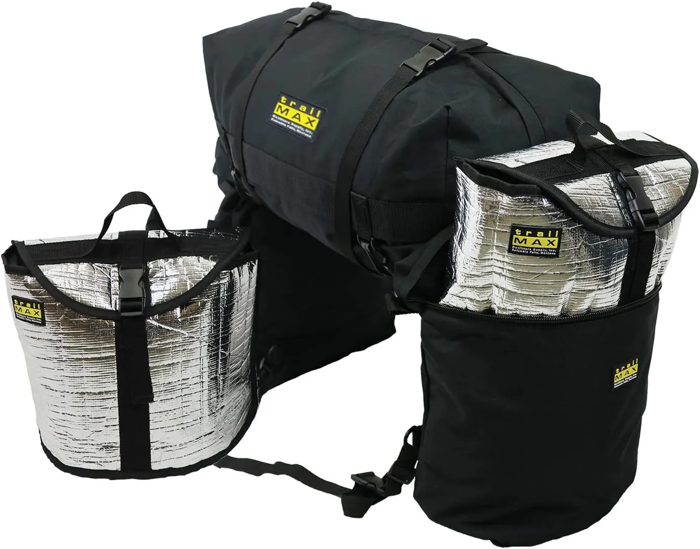 TrailMax Large Saddlebags for Trail Riding; Insulated Saddle Bags for Horses; Saddle Bags with Detachable Cantle Bag; Saddle Bag & Cantle Bag Set; Saddle Bags for Western & Endurance Saddles