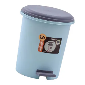 Trash Can, Foot Pedal Design Garbage Bin Multifunctional Large Capacity Compact Structure for Living Room (Blue)