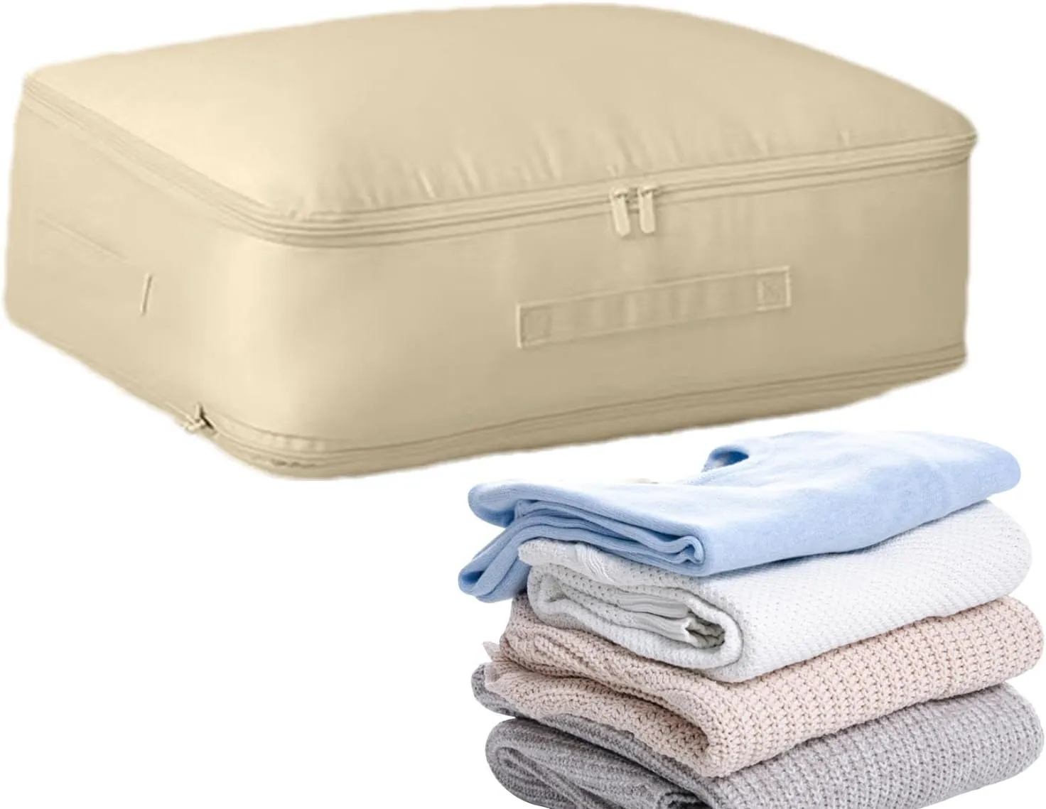 Travel Clothes Cubes - Bedding Storage Bags, Under Bedding Bag | Closet Organizers Luggage Storage with Handle, Space Saving Portable Foldable Bed Sheets Bags for Clothing Blankets Closet