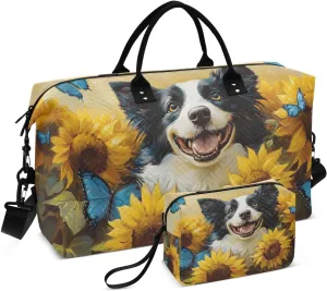 Travel Duffel Bag Australian Cattle Dog Cute, Gym Bags with Multiple Interior Pockets for Men Women Toiletry Purse Included 20.5”x 1.9” x 13.8”