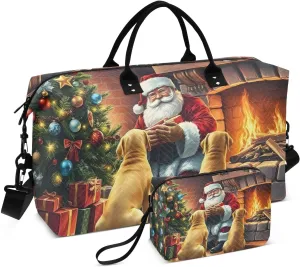 Travel Duffel Bags for Unisex-Adult, Personal Item Travel Duffel Bag with Shoes Compartment, Carry On Bag for Women, Travel, Gym, Weekend,by Santa's Stove