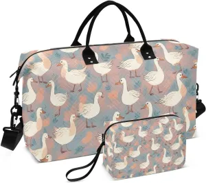 Travel Duffel Bags for Unisex-Adult, Personal Item Travel Duffel Bag with Shoes Compartment, Carry On Bag for Women, Travel, Gym, Weekend,Goose