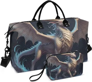 Travel Duffel Bags for Unisex-Adult, Personal Item Travel Duffel Bag with Shoes Compartment, Carry On Bag for Women, Travel, Gym, Weekend,Mythological Animal Pattern