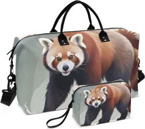 Travel Duffel Bags for Unisex-Adult, Personal Item Travel Duffel Bag with Shoes Compartment, Carry On Bag for Women, Travel, Gym, Weekend,Pattern Raccoon