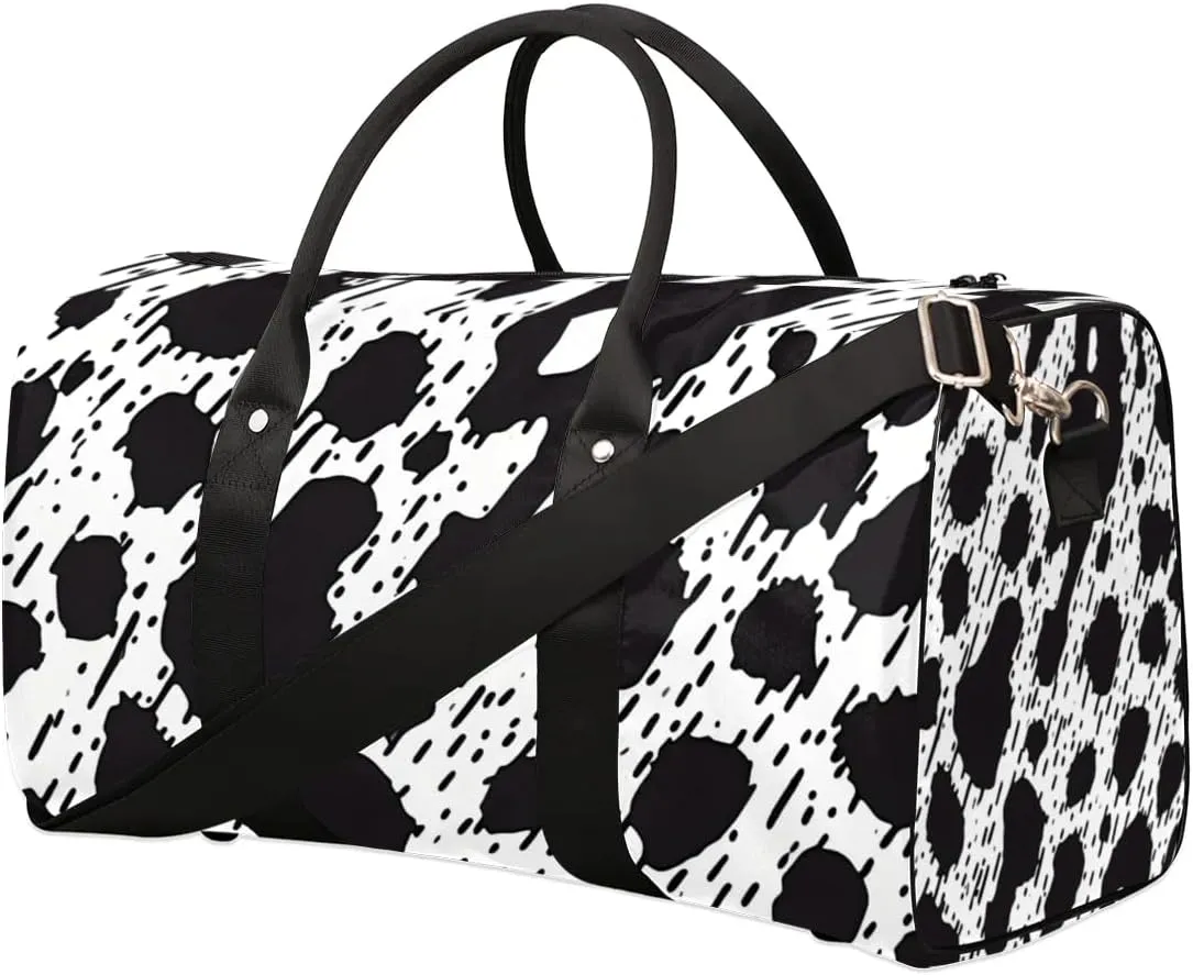 Travel Duffle Bag Abstract Leopard Print Gym Bags for Men Women Travel Duffel Bags with Adjustable Shoulder Strap Carry On Weekender Bag