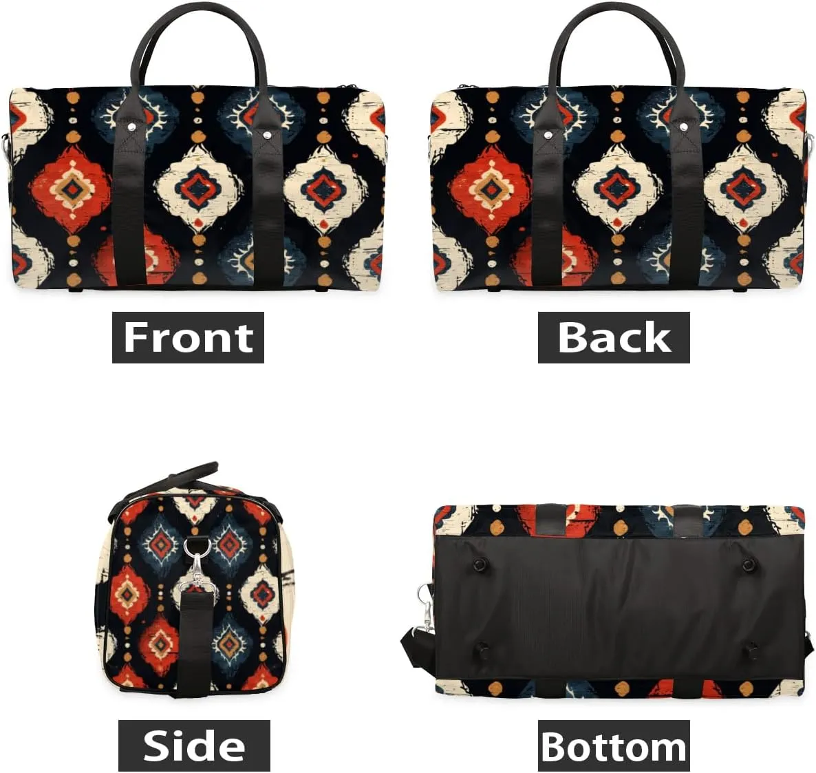 Travel Duffle Bag Boho Pattern Gym Bags for Men Women Travel Duffel Bags with Adjustable Shoulder Strap Carry On Weekender Bag