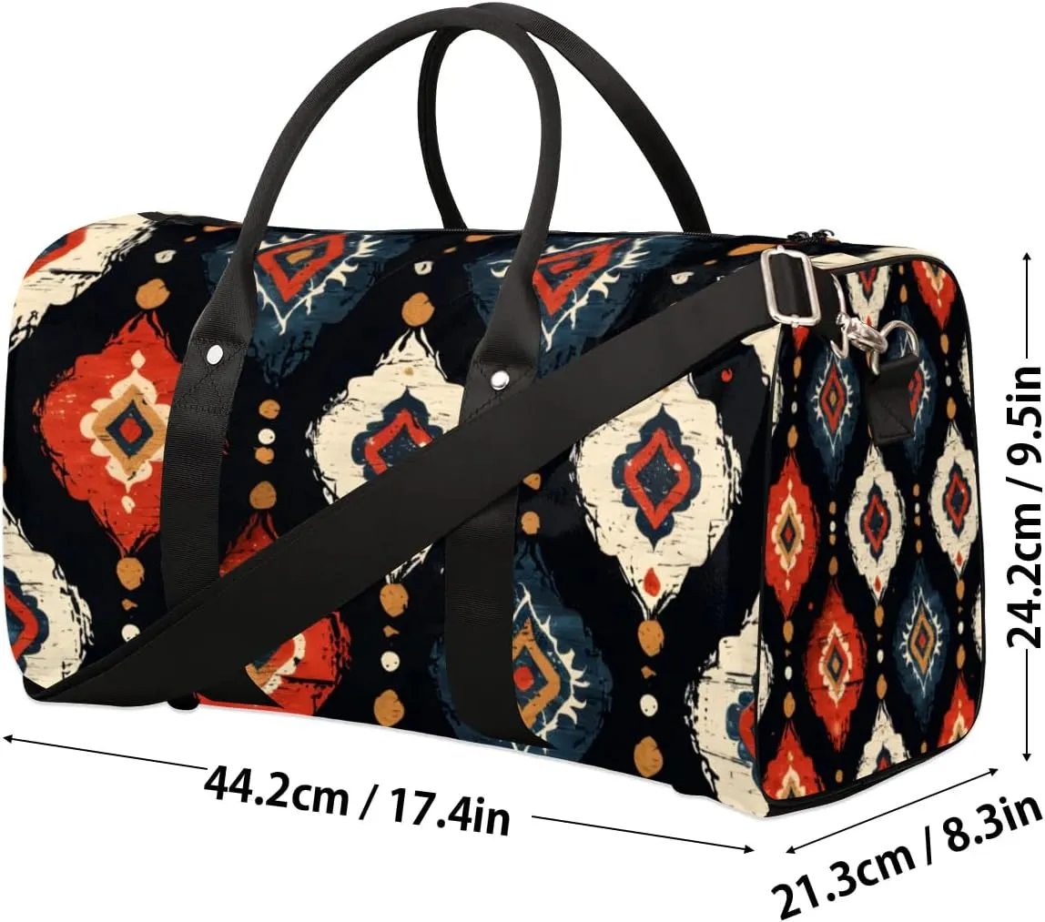Travel Duffle Bag Boho Pattern Gym Bags for Men Women Travel Duffel Bags with Adjustable Shoulder Strap Carry On Weekender Bag