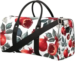 Travel Duffle Bag Retro Pomegranate Gym Bags for Men Women Travel Duffel Bags with Adjustable Shoulder Strap Carry On Weekender Bag
