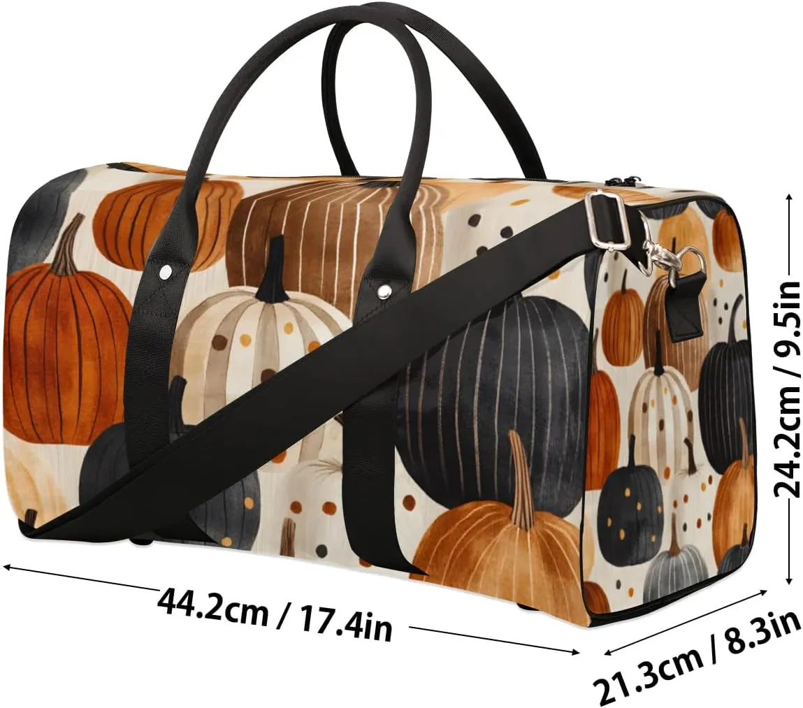 Travel Duffle Bag Retro Pumpkins Gym Bags for Men Women Travel Duffel Bags with Adjustable Shoulder Strap Carry On Weekender Bag