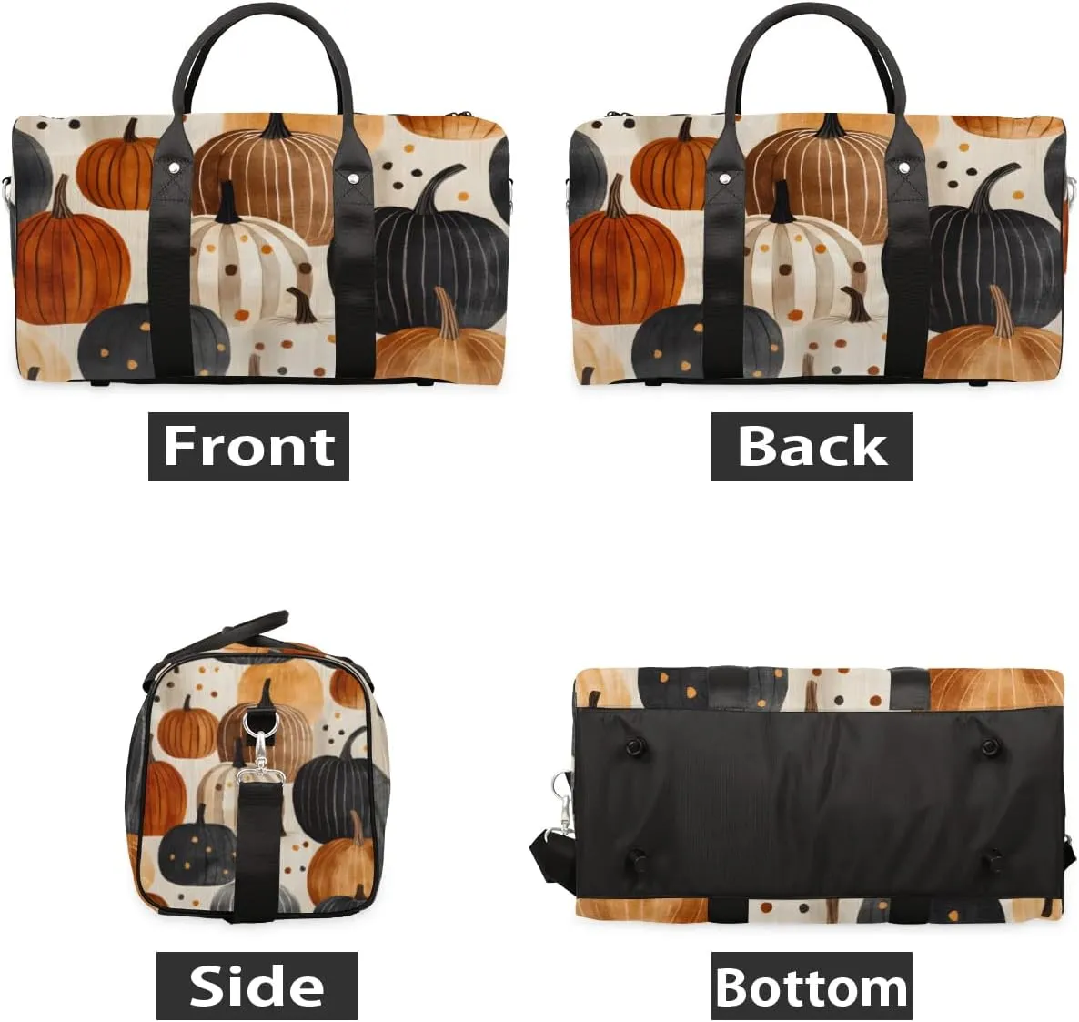 Travel Duffle Bag Retro Pumpkins Gym Bags for Men Women Travel Duffel Bags with Adjustable Shoulder Strap Carry On Weekender Bag