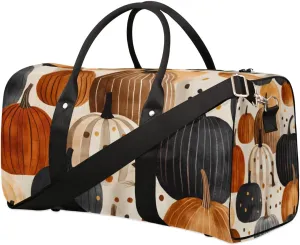 Travel Duffle Bag Retro Pumpkins Gym Bags for Men Women Travel Duffel Bags with Adjustable Shoulder Strap Carry On Weekender Bag