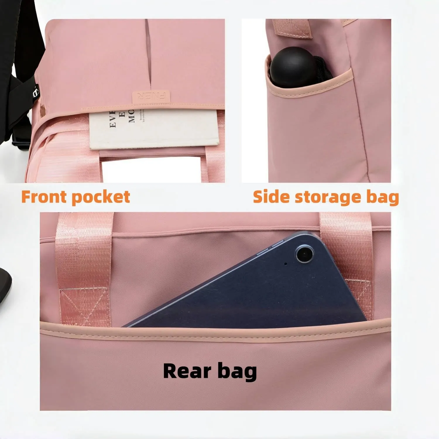 Travel Duffle Bag, Waterproof Weekender Overnight Hospital Bags for Women Men with Toiletry Bag Lightweight Carry on Personal Item Duffle Gym Bag for Travel, Airplanes, Sports (A)