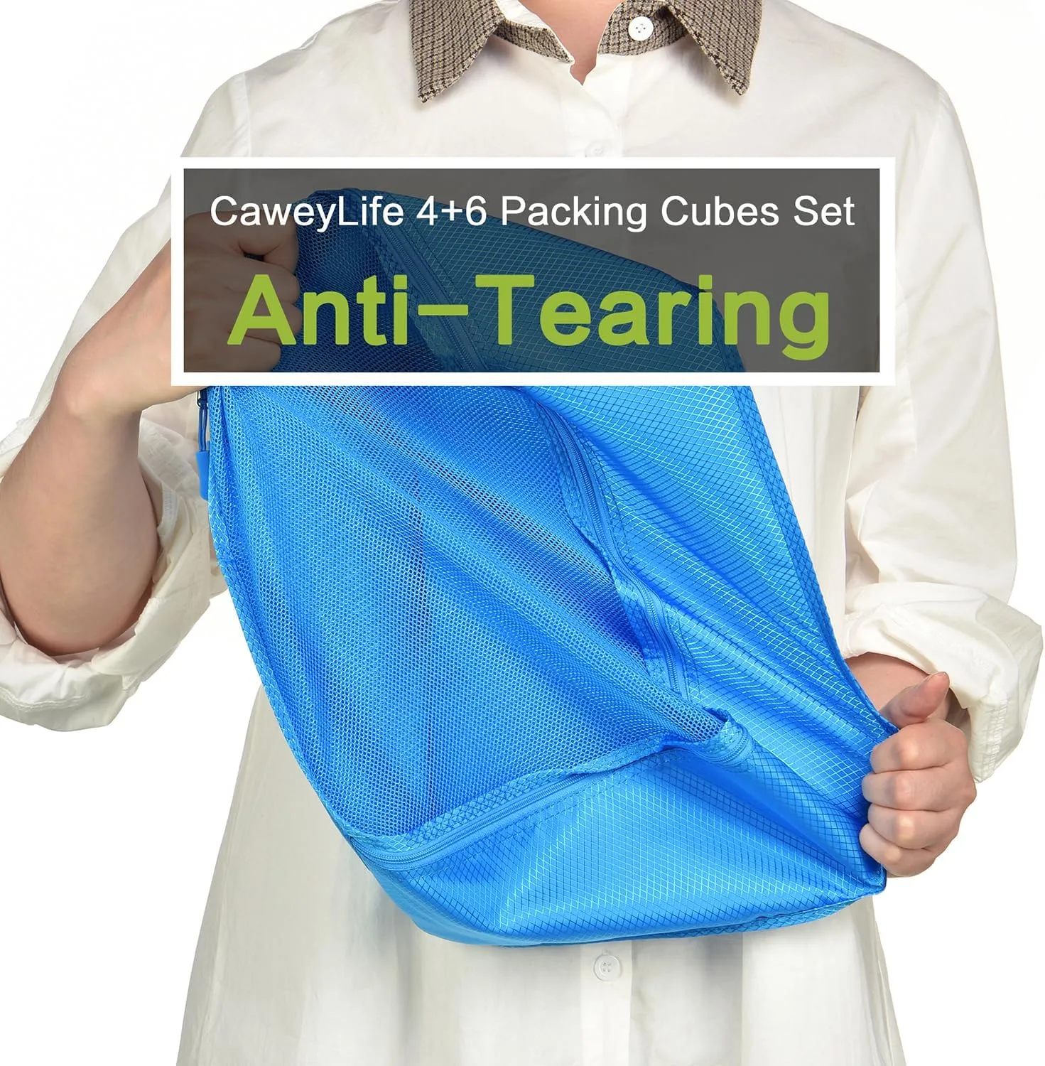 Travel Packing Cubes for Suitcases 5/10 Pcs Set, Carry On Suitcase Organizer Bags Set Luggage Travel Cube, Deep Large Design (10 Pcs Sky Blue, 10 Pcs Set)