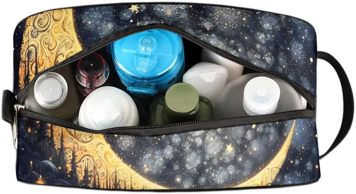 Travel Toiletry Bag for Women Men Magic Moon Star Hanging Cosmetic Bag Waterproof Makeup Bag for Shaving Makeup Toothbrush & Travel Essentials