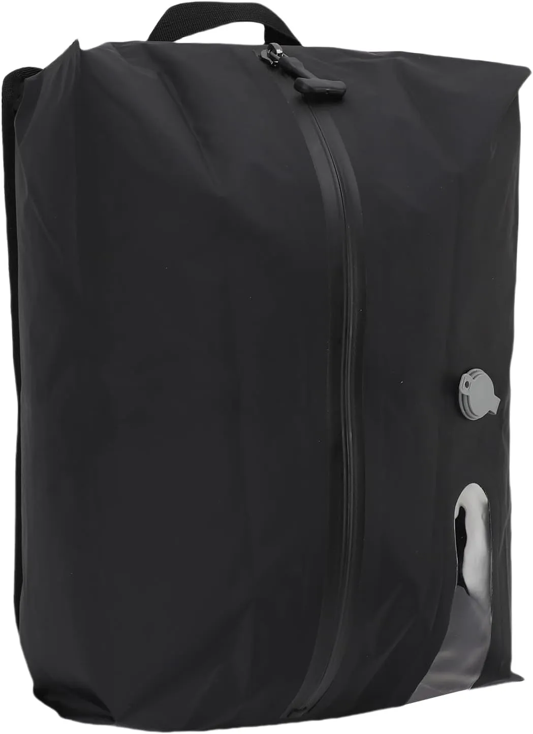 Travel Vacuum Compression Bag 16L Reusable Space Saver for Luggage Backpack Suitcase, Water Proof 70D TPU Manual Air Release Storage Bag (Black)