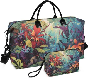 Tropical Rainforest Duffel Bag for Travel Gym Sport, Weekender Travel Bags Carry on Overnight Bag