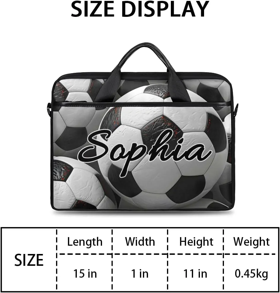 TropicalLife Personalized Laptop Bag 15 Inch Custom Sleeve Case with Handle Shoulder Strap Computer Messenger Bag