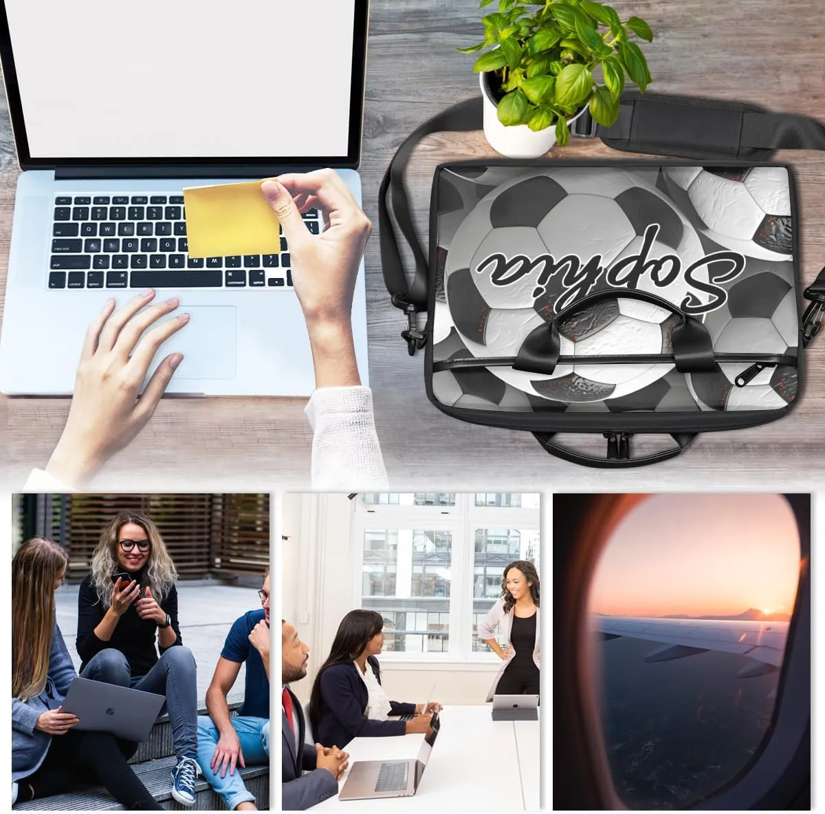 TropicalLife Personalized Laptop Bag 15 Inch Custom Sleeve Case with Handle Shoulder Strap Computer Messenger Bag