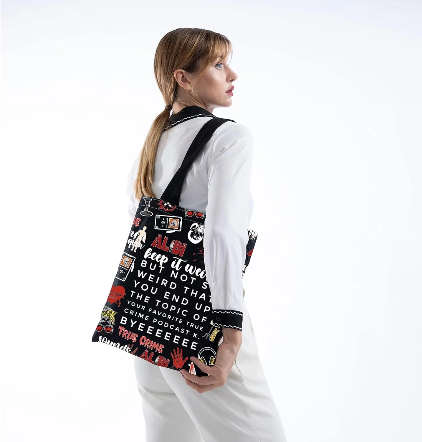 TSOTMO Morbid Crime Inspired Gift True Crime Club Makeup Bag True Crime Fan Zipper bag (BYEEEEEEE tote)