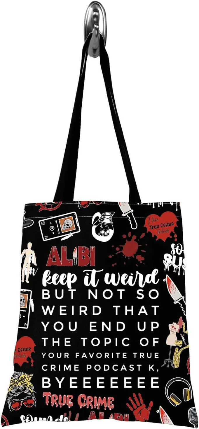 TSOTMO Morbid Crime Inspired Gift True Crime Club Makeup Bag True Crime Fan Zipper bag (BYEEEEEEE tote)