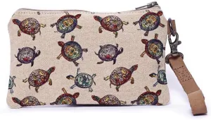 Turtle Blocks - Wristlet Wallets for Women, Crossbody Sling Bags for Women, Cotton Canvas Purses, Womens Purse