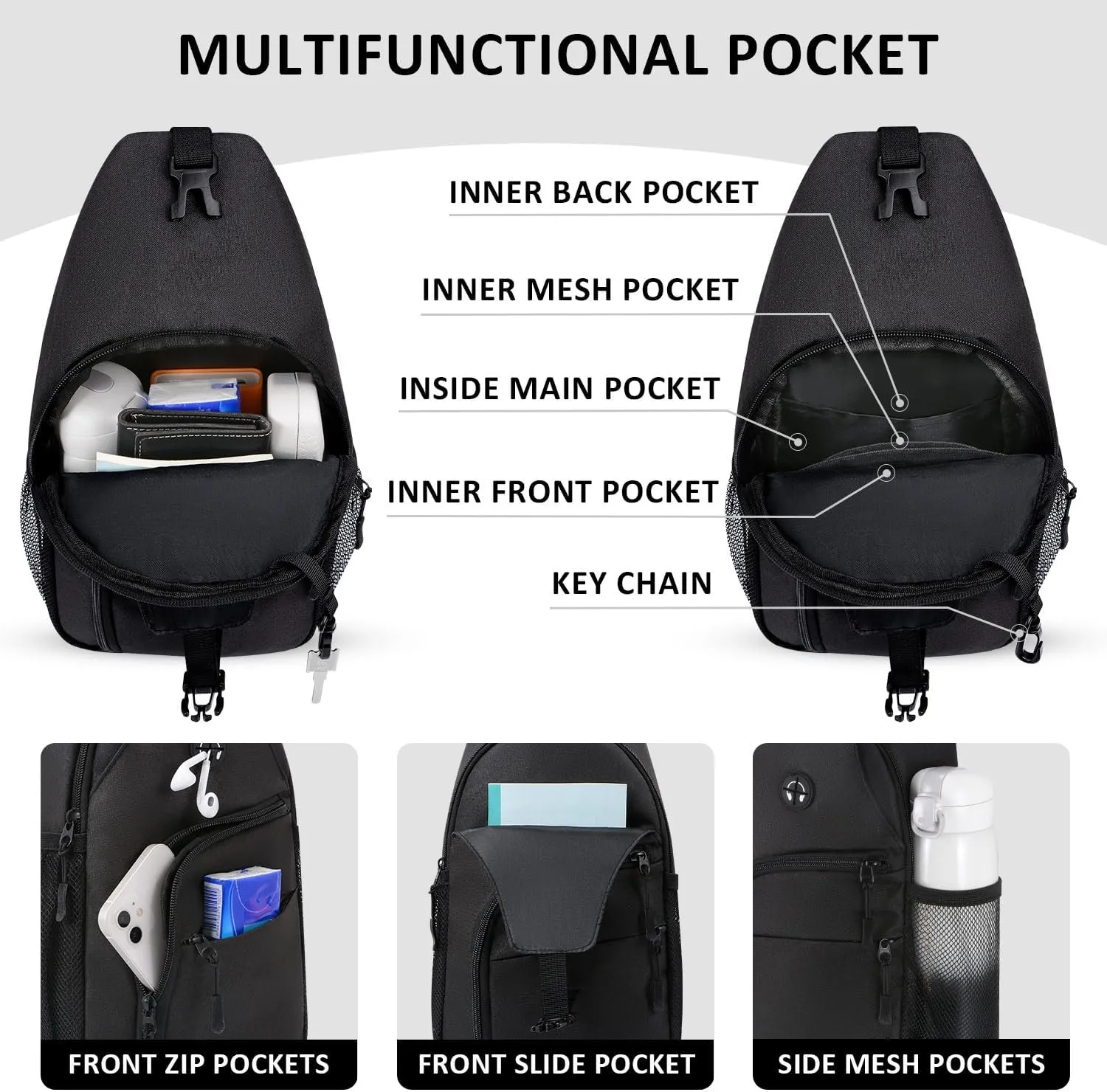 Tuwubi Crossbody Bags for Women Trendy,Sling Bag for Men with Adjustable Shoulder,Travel Essentials Backpack for Traveling