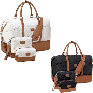 Two Set Large Weekender Bags for Women with Toiletry Bags