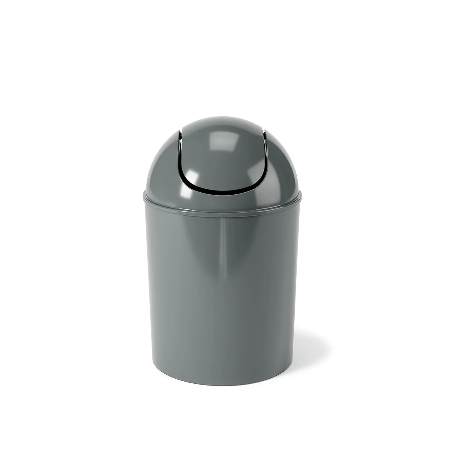 Umbra 1.25-Gallon Mini Waste Can w/Swing-Top Lid - Small Garbage Bin for Compact Spaces Under Tables & Counters, Miniature Trashcan, Removable Lid for Kitchens Bathrooms Bedrooms Dorms, Dark Grey