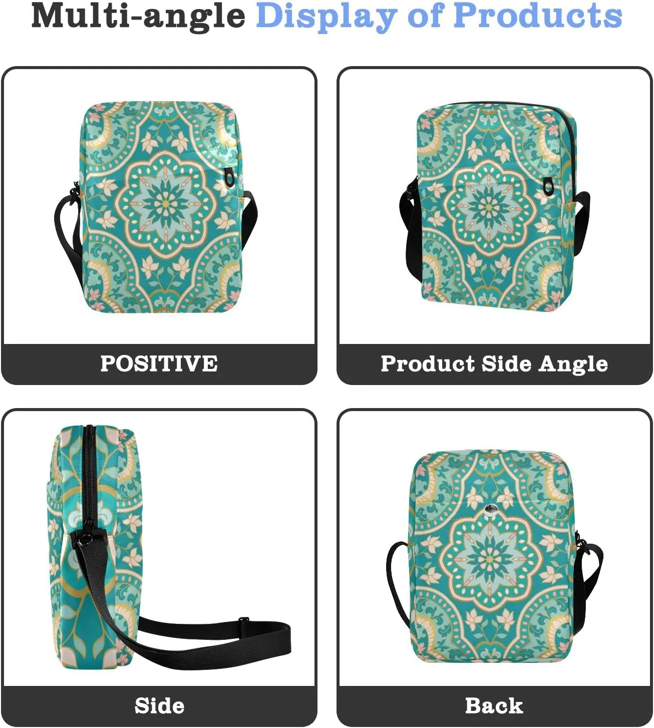 Unisex Crossbody Bag, Check Plaid Pattern Brown Orange Durable Sling Side Shoulder bags for men women, One Size