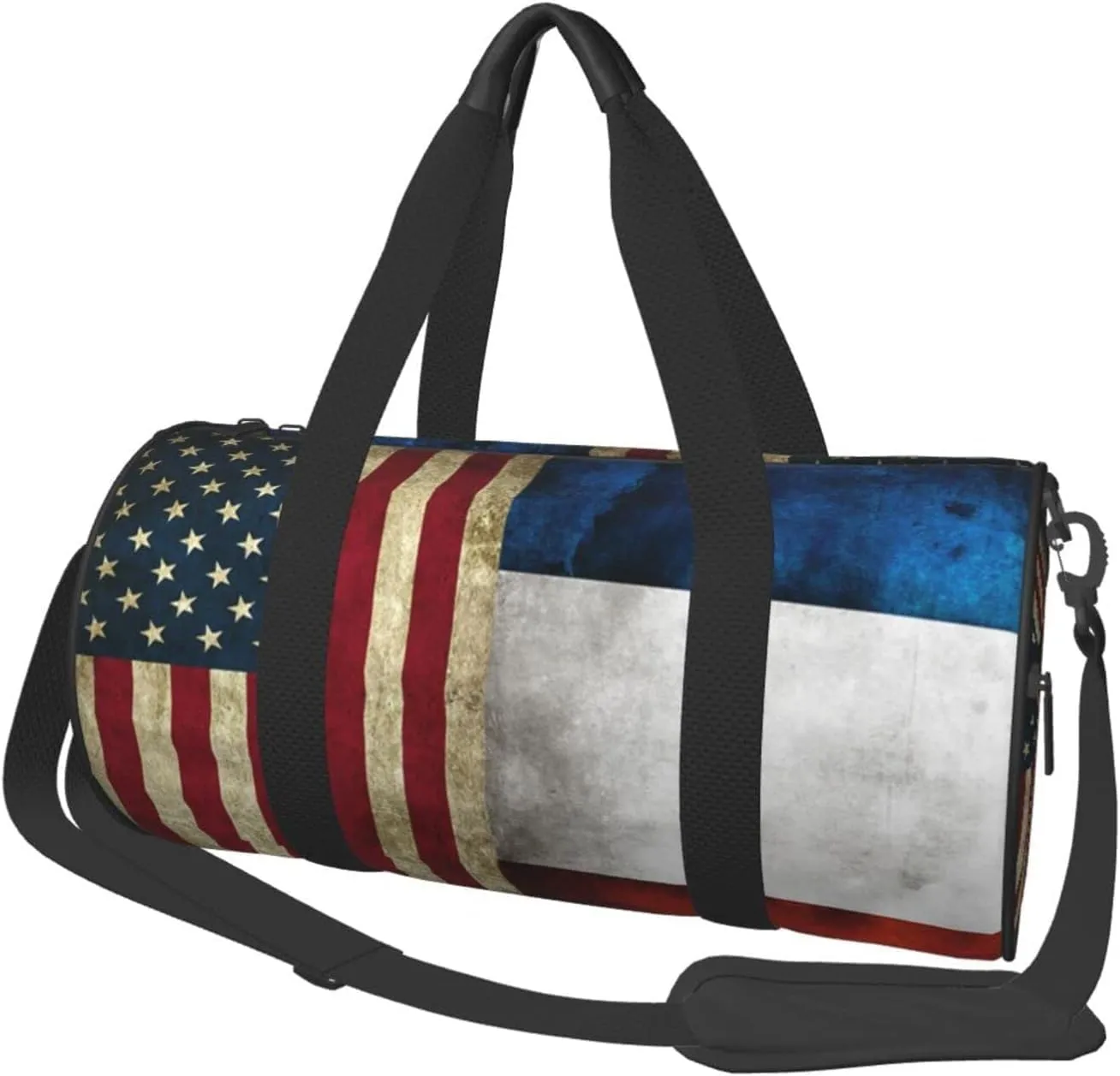 United States Russian Flag Duffel Tote for Men and Women Backpacking Travel and Storage Shoulder Bag