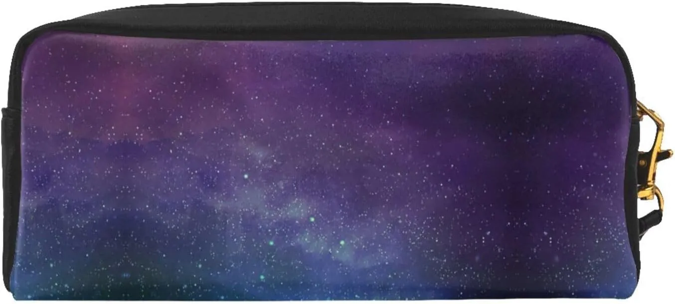 Universe With Stars Galaxy Interstellar Makeup Bag,Small Travel Makeup Organizer Bag For Women Double Layer Portable Makeup Bags