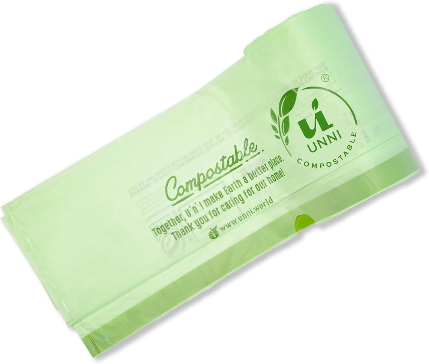 UNNI Compostable Drawstring Bags, 1.2 Gallon, 4.5 Liter, 80 Count, Heavy Duty 1 Mil, Small Kitchen Food Scrap Waste Bags, ASTM D6400, US BPI, CMA & Europe OK compost Certified, San Francisco