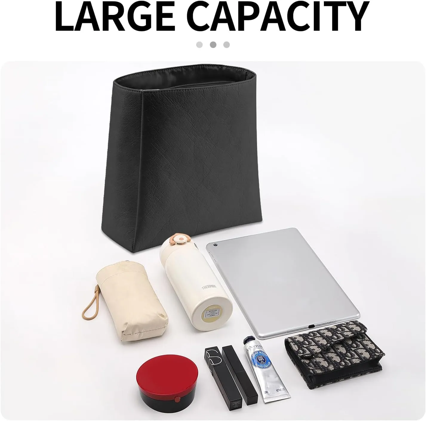 Upgraded Backpack Organizer Insert Compatible with Longchamp Organizer Insert, Dupont Paper Inner Fit for Le Pliage Xtra/Original/Green M Backpack (Black, M)