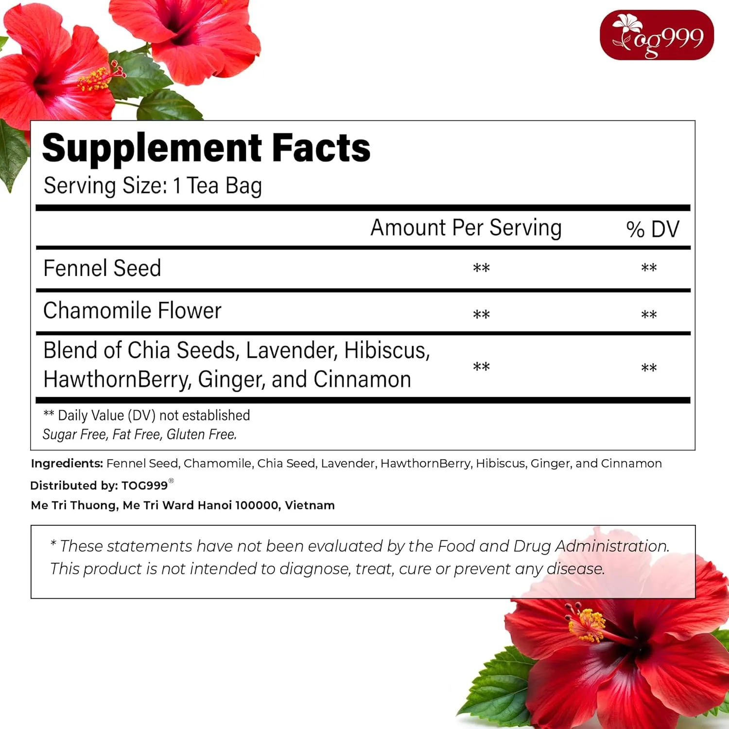 Upgraded Pressure Balance Herbal Tea - 40 Tea Bags, 3.5 oz | Heart Functional Tea | Blend of 9 Natural Herbs | Caffeine-Free, Sugar-Free, Vegan-Friendly (40 Tea bags - 3,5 oz)
