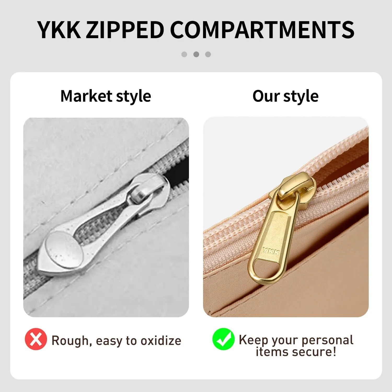 Upgraded Tote Bag Organizer Insert Compatible with LV Neverfull GM, Lightweight Dupontpaper Purse Insert for Women Handbag with Zip and Pockets (White, GM)