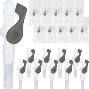 Urinary Drainage Bag Valve with Silicone Extension Tubing, Easy-Flow Control Valve and Leak-Proof Design for Leg and Bedside Bags, 10 Pack Grey