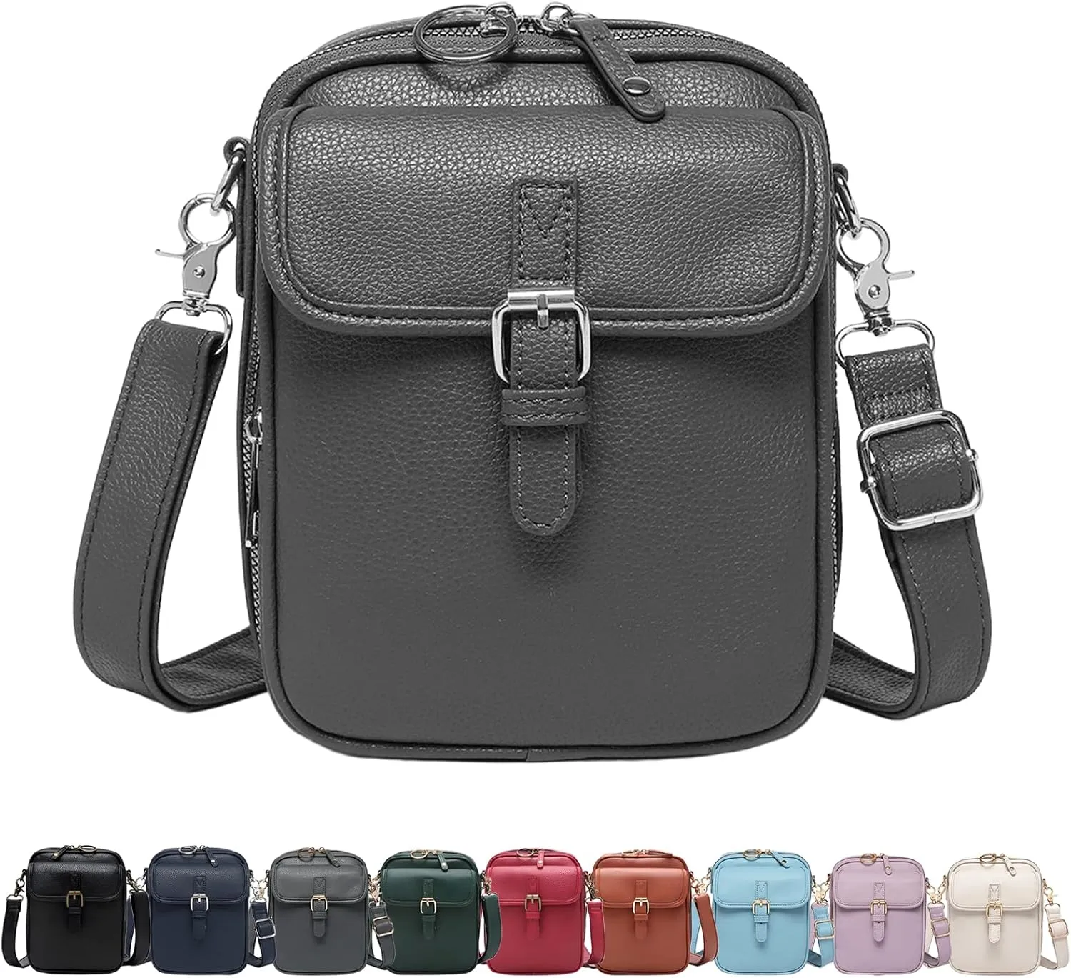 Urvashi Cross Body Bag - Vintage Vegan Leather Messenger Purse, Anti-Theft Small Crossbody Bag with 10 Slots RFID, Tojoyride
