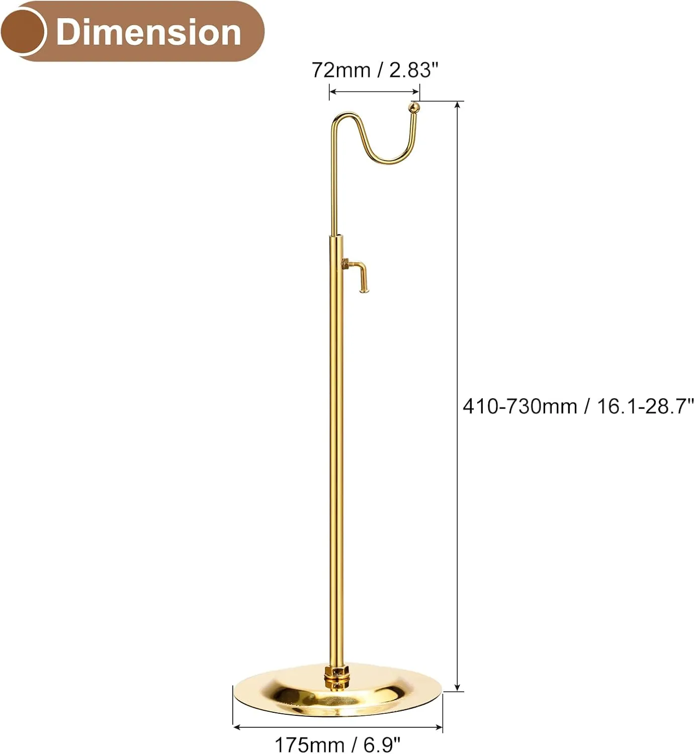 uxcell Purse Display Stand Adjustable Tabletop Single Hook Handbag Rack Stainless Steel Bag Holder for Retail Boutique Store - Gold