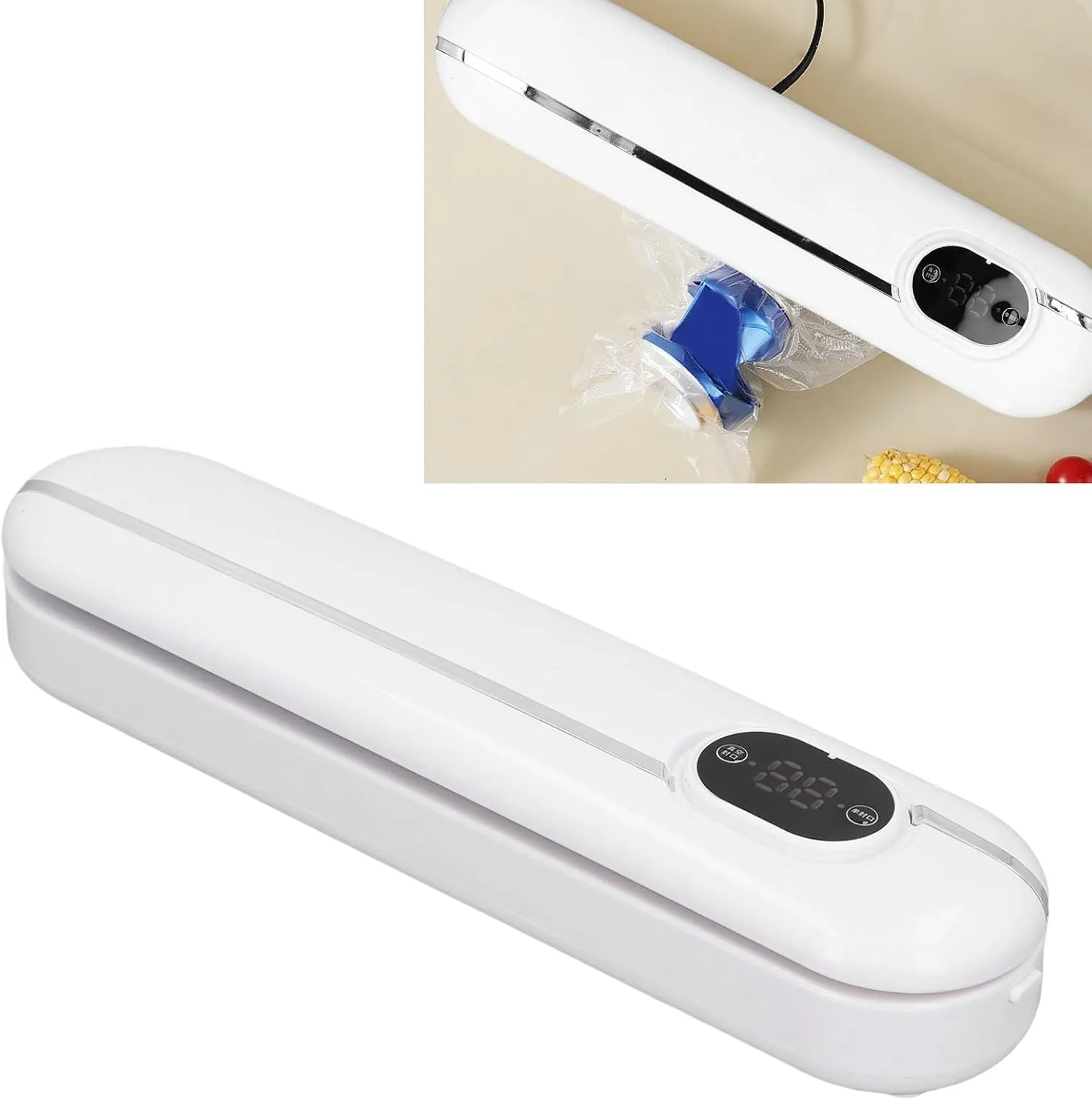 Vacuum Sealer Machine Compact with Snack Seal Mode, Single Sealing for Home, ABS Material Dry Wet Vacuum Sealer (US Plug 110V)