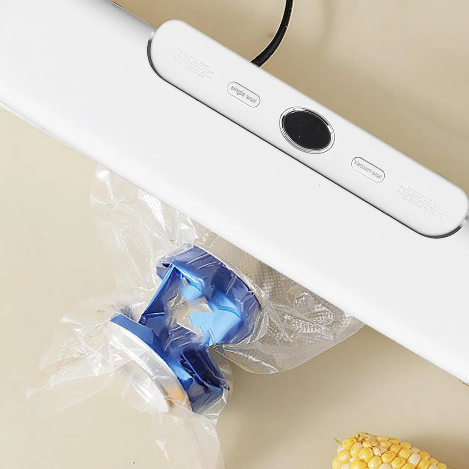 Vacuum Sealer Machine Dry and Wet Sealing, Point Vacuum, Single Sealing for Snacks Preservation Compact Food Sealer (US Plug 110-230V)