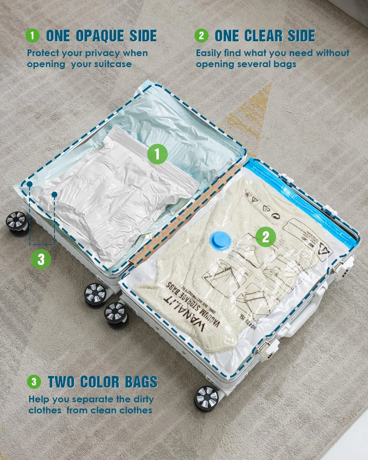 Vacuum Storage Bags for Travel, 16 Pack (4L 4M 4S 4XS) Vacuum Seal Bags with Wireless Rechargeable Electric Pump, Travel Essentials Space Saving Bag for Clothes, Luggage, Carry-on Suitcase, Backpack