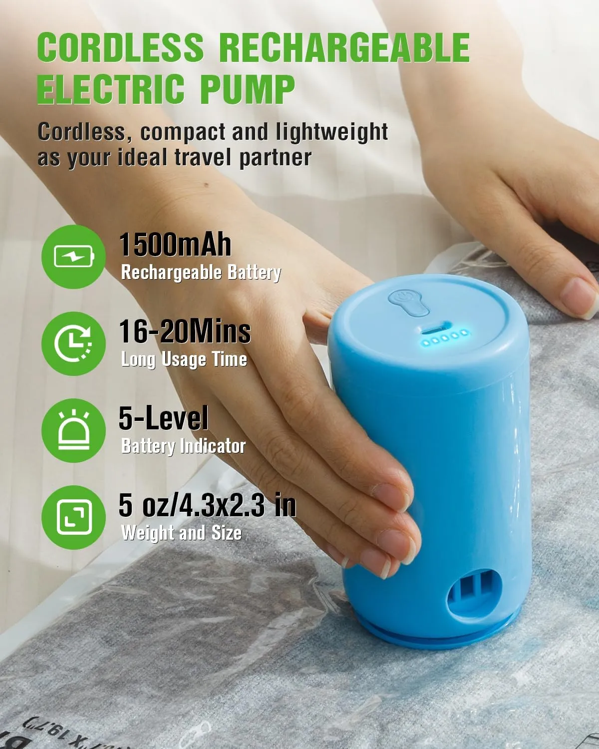 Vacuum Storage Bags for Travel, 16 Pack (4L 4M 4S 4XS) Vacuum Seal Bags with Wireless Rechargeable Electric Pump, Travel Essentials Space Saving Bag for Clothes, Luggage, Carry-on Suitcase, Backpack