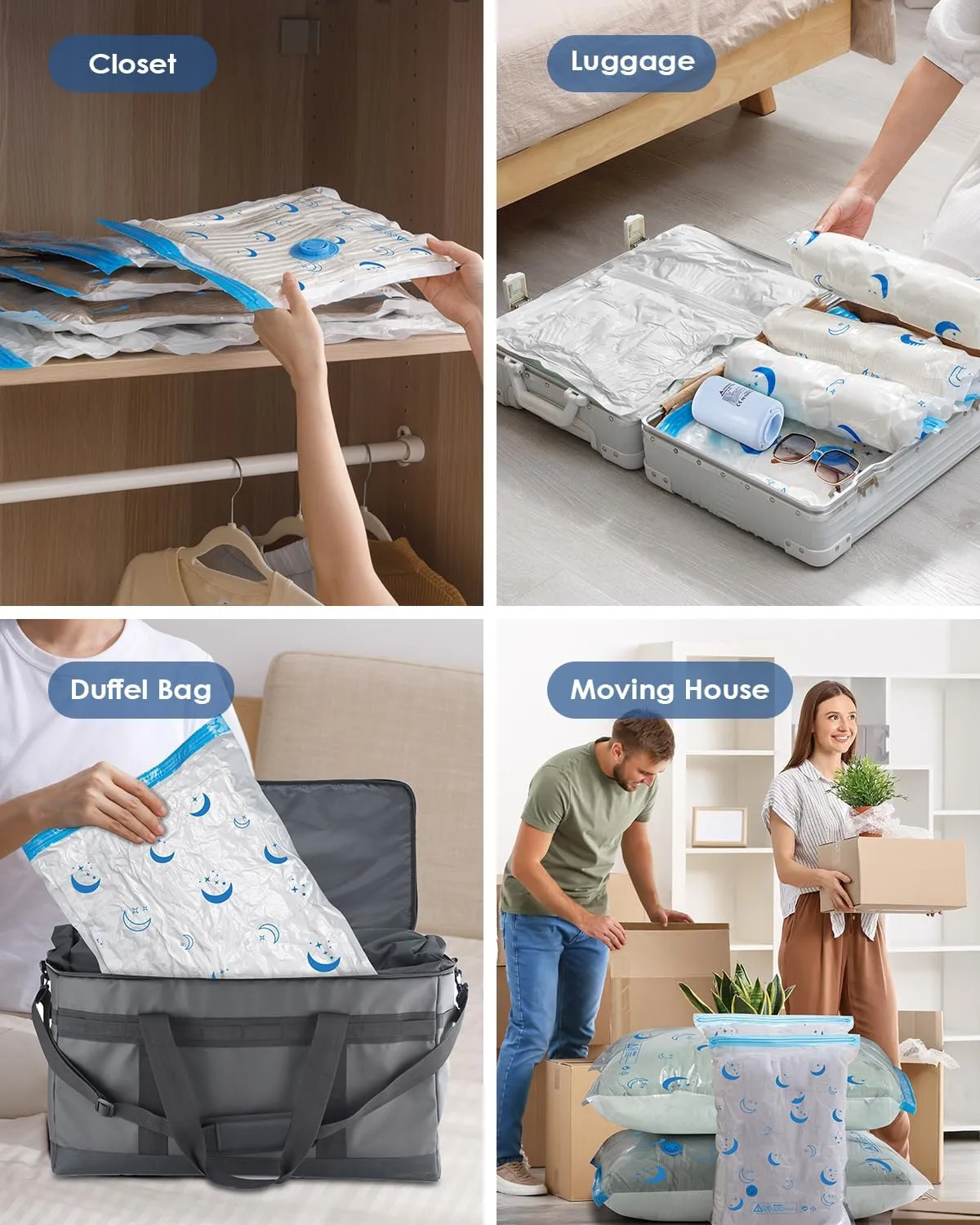 Vacuum Storage Bags with Electric Pump, 16 Pack Vacuum Sealed Bag with 1500mAh Rechargeable Battery for Clothes, Blanket, Duvets, Pillows, Comforters, Travel