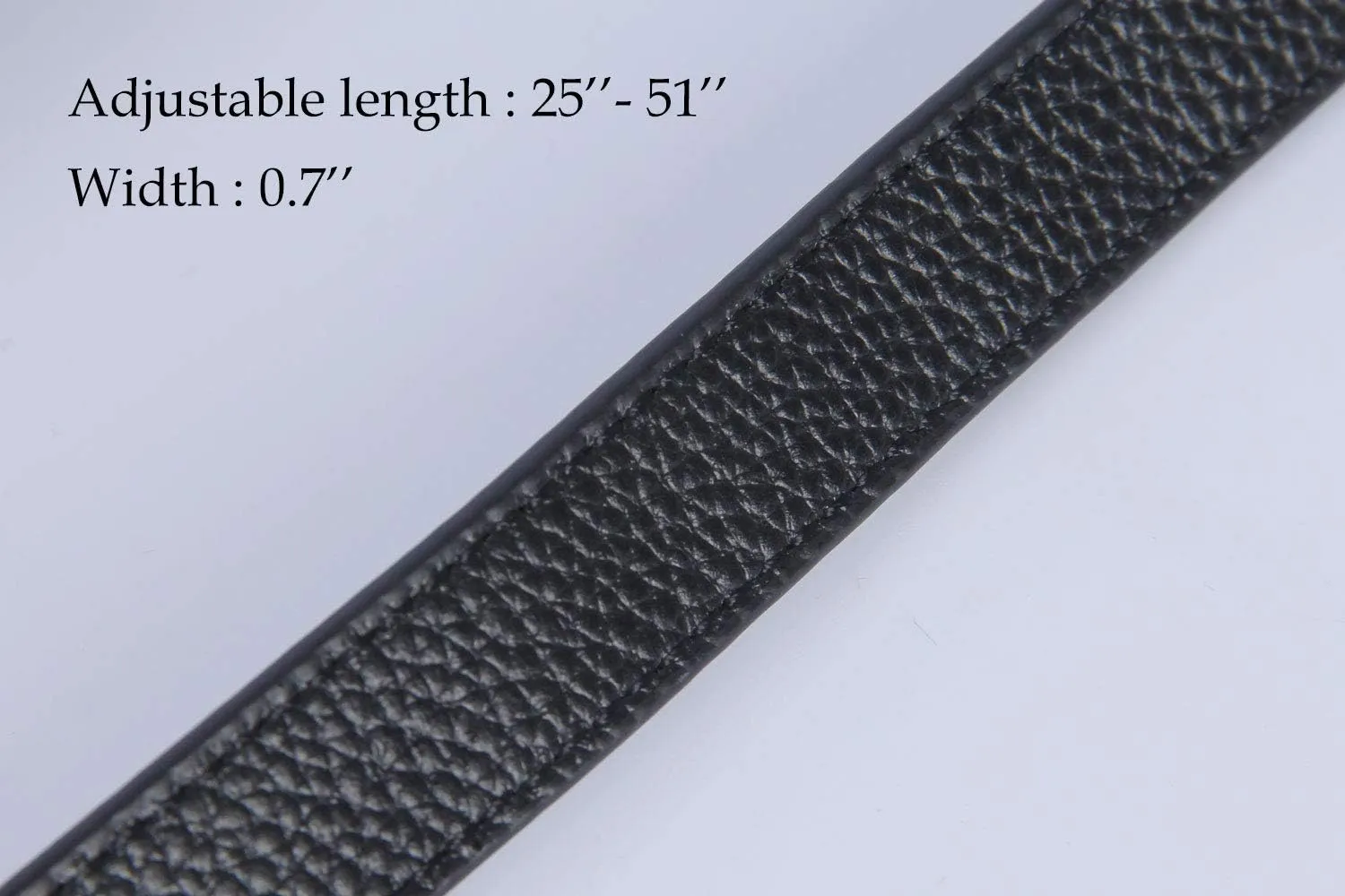 VanEnjoy Full Grain Leather Adjustable Replacement Cross Body Purse Shoulder Strap, 0.7” Width, Adjustable Length 25”-51” (Black)